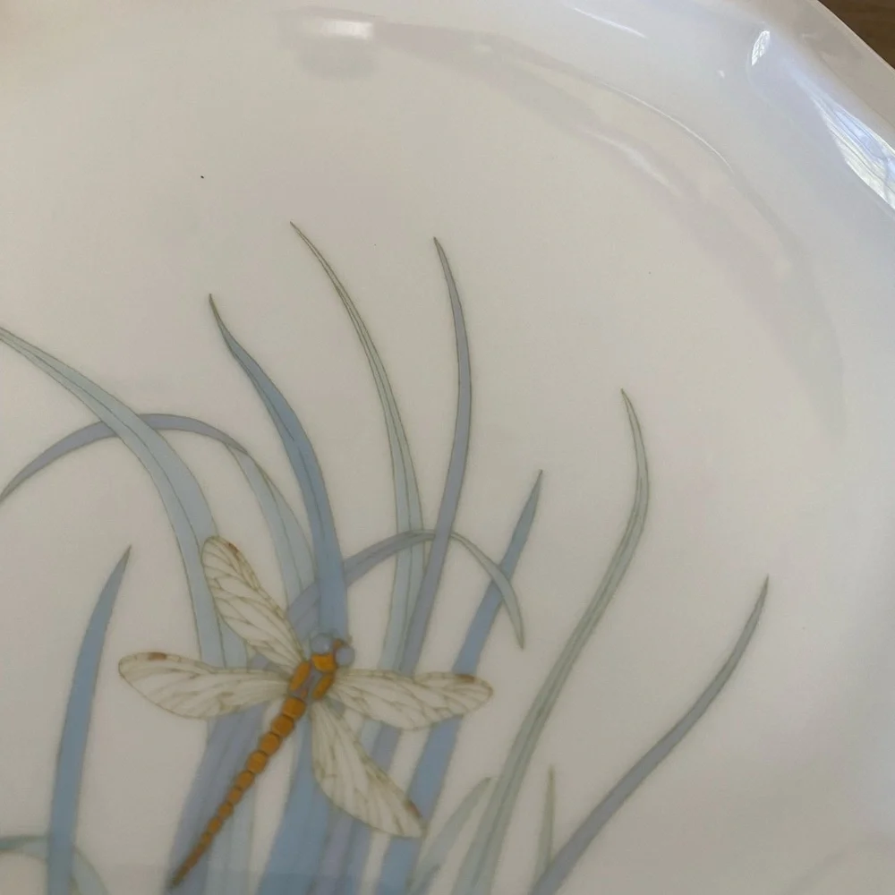 Set of 5 Rosenthal Studio Milos Gold Dragonfly Salad Dessert Plates 7 5/8”